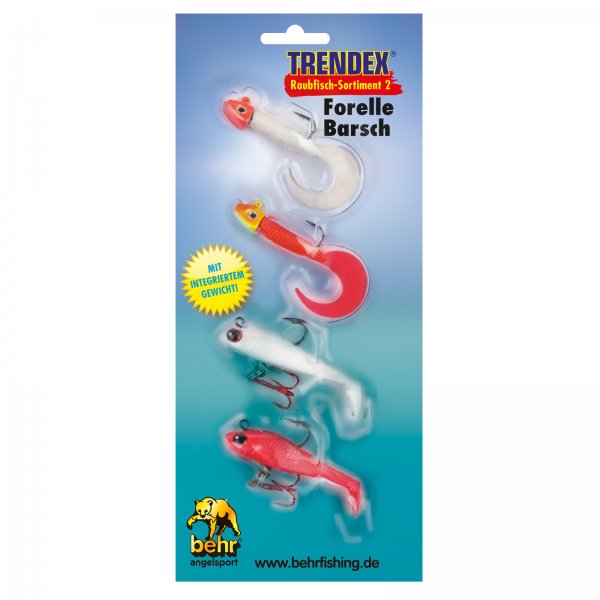 Behr Trendex Raubfisch-Sortiment 2 Forelle / Barsch 4 Mini-Twister
