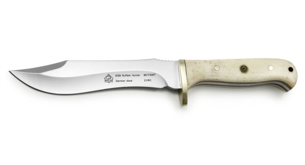 PUMA SGB Buffalo Hunter Jagdmesser mit Griff aus weißem Knochen
