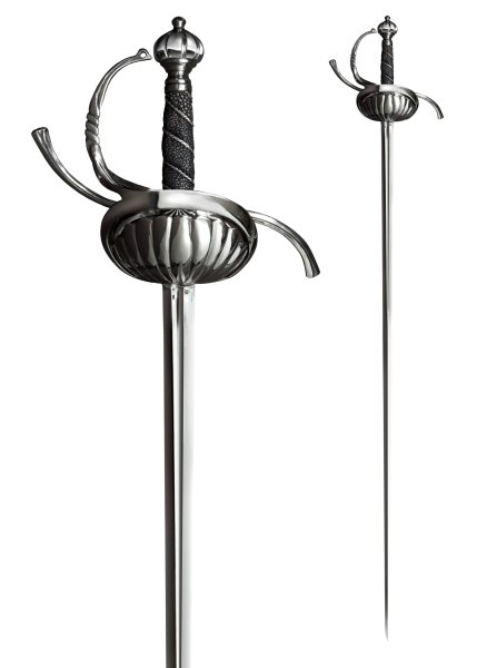 Cold Steel Rapier mit geriffeltem Griffkorb - Ribbed Shell Swept Hilt Rapier