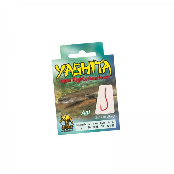 Behr YASHITA 100 japanische Aal Haken extrem scharf inklusive Vorfach