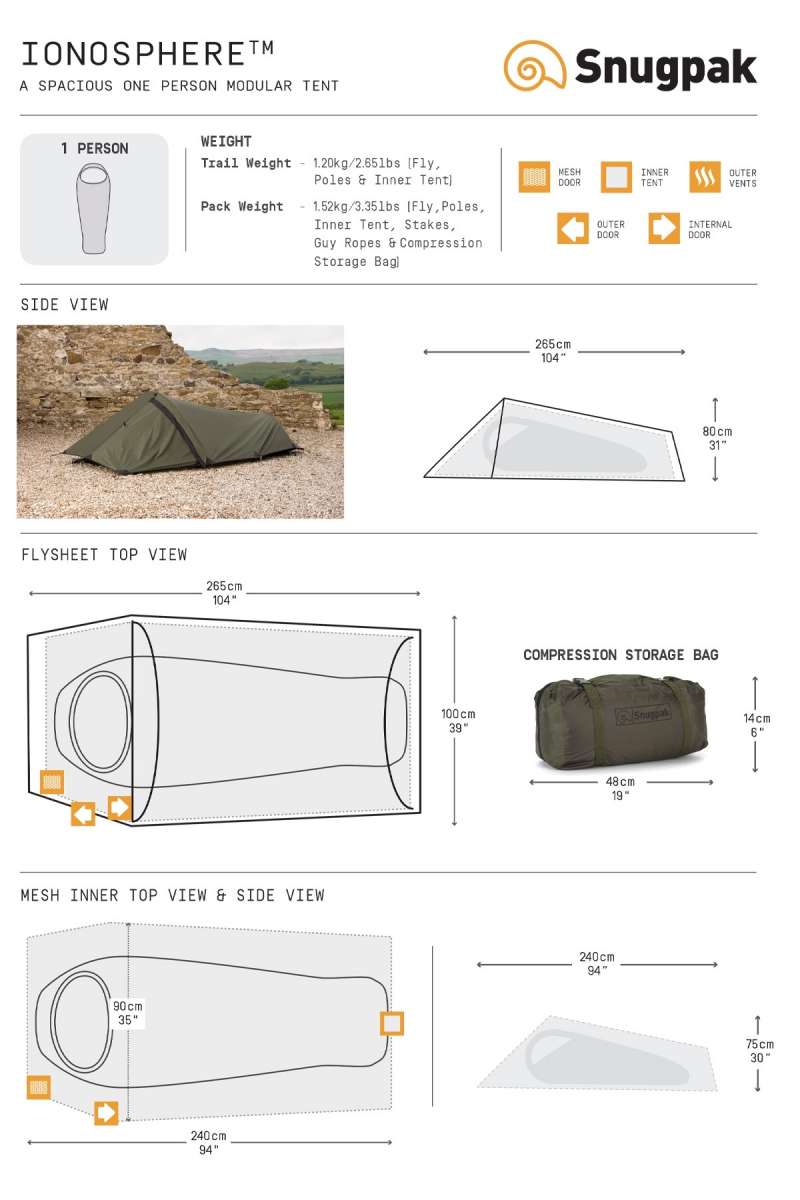 Snugpak Ionosphere Einmannzelt 1 Personen Zelte Zelte Camping Outdoor Arsenal