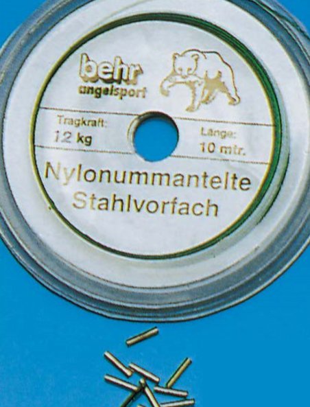 Behr NLC 1x7 Edelstahlvorfach 10 Meter nylonummantelt + Klemmhülsen