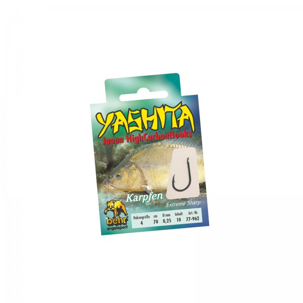 Behr YASHITA 100 japanische Karpfenhaken spezial schwarz inklusive Vorfach